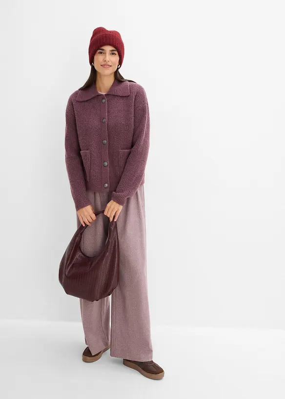 Cardigan in morbida maglia a coste, bonprix