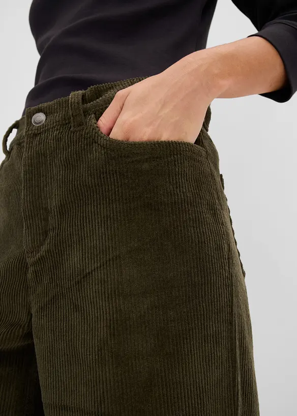 Pantaloni di velluto a coste con gambe svasate, bonprix