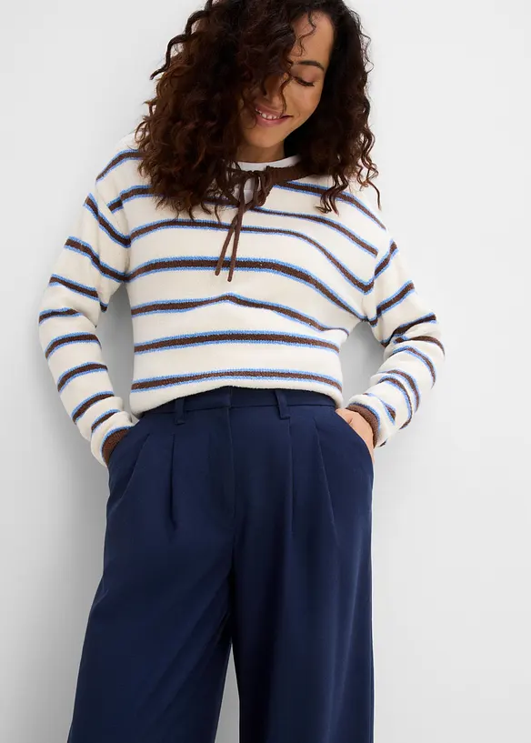 Pantaloni in misto viscosa effetto lana, bonprix