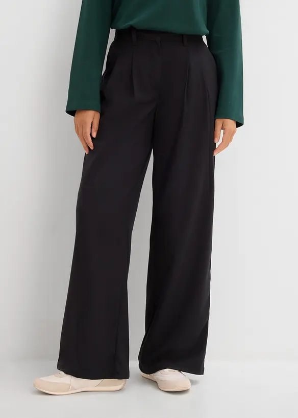 Pantaloni in misto viscosa effetto lana, bonprix