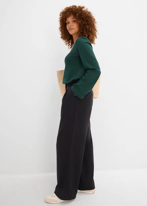 Pantaloni in misto viscosa effetto lana, bonprix