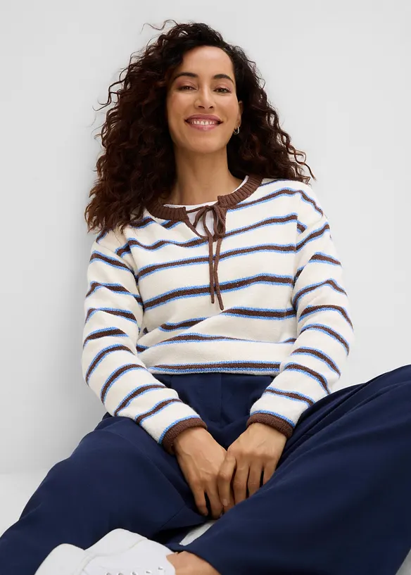Pantaloni in misto viscosa effetto lana, bonprix