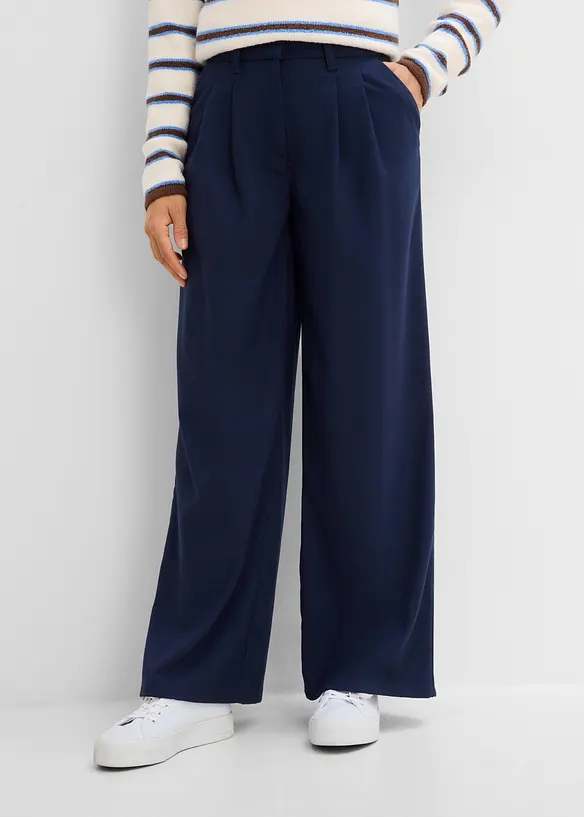 Pantaloni in misto viscosa effetto lana, bonprix