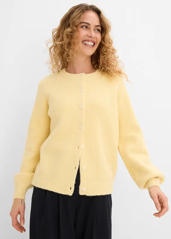 Cardigan con bottoni a forma di cuore, bonprix