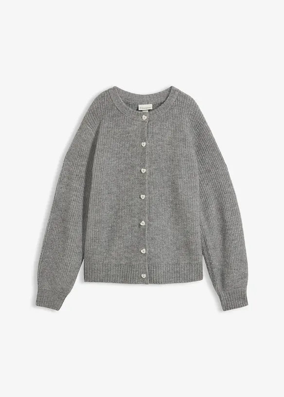 Cardigan con bottoni a forma di cuore, bonprix