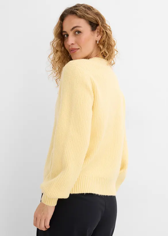 Cardigan con bottoni a forma di cuore, bonprix