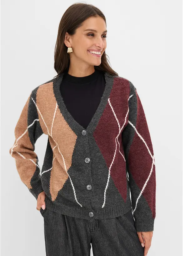 Cardigan con motivo jacquard, bonprix