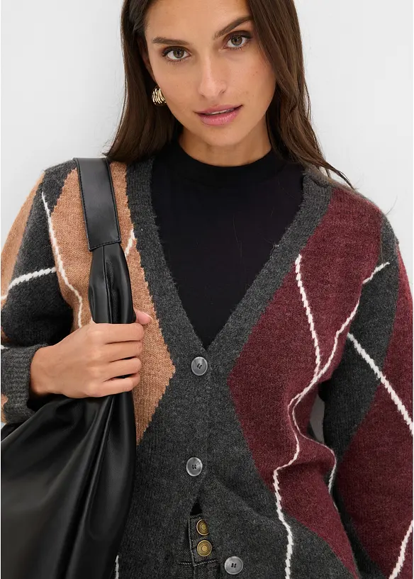 Cardigan con motivo jacquard, bonprix