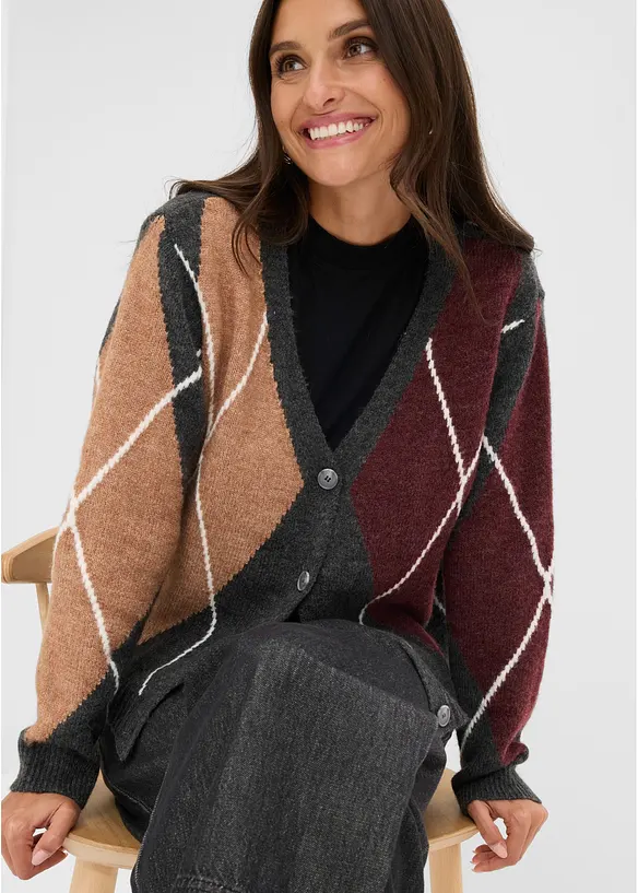 Cardigan con motivo jacquard, bonprix