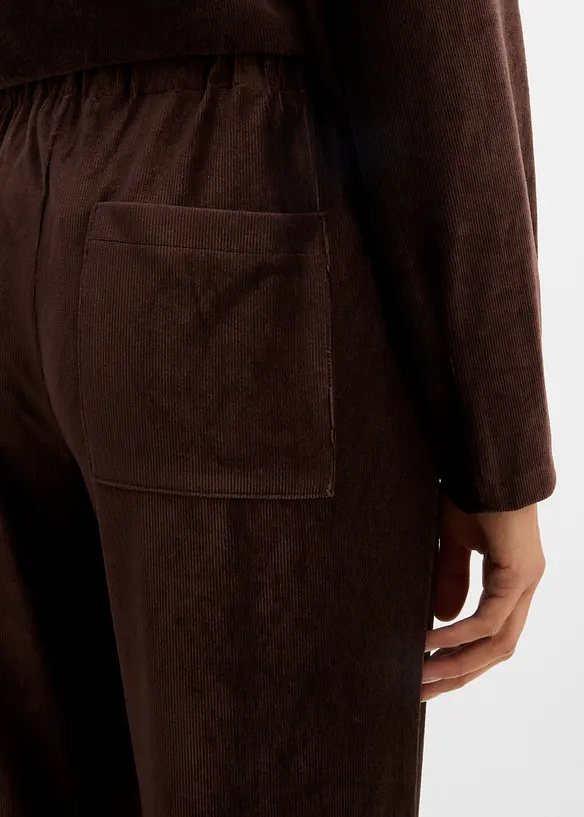 Pantaloni di velluto con vita elasticizzata, bonprix