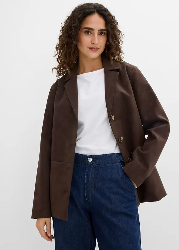 Blazer in similpelle scamosciata, bonprix