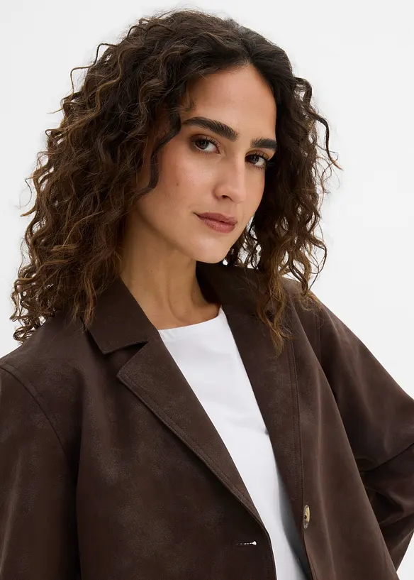 Blazer in similpelle scamosciata, bonprix