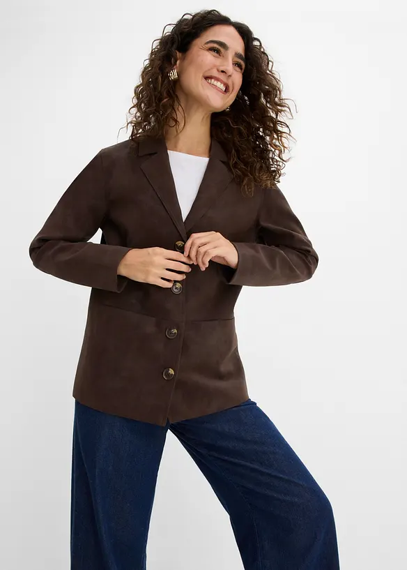 Blazer in similpelle scamosciata, bonprix