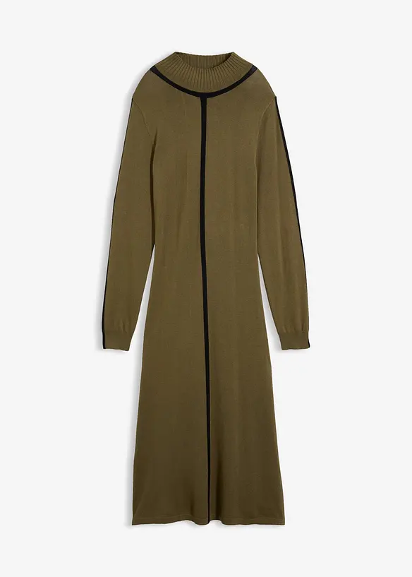 Abito in maglia di misto viscosa con dettagli a contrasto, bonprix