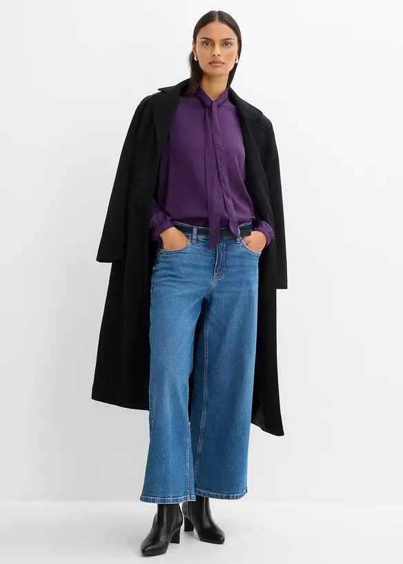 Blusa in puro modal con sciarpina integrata, bonprix