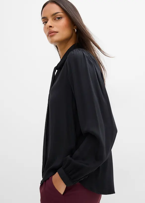 Blusa in puro modal con sciarpina integrata, bonprix