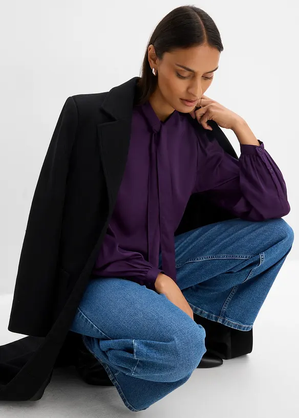 Blusa in puro modal con sciarpina integrata, bonprix