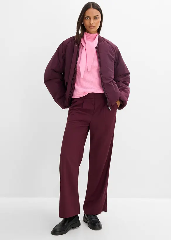 Maglione in  filato grosso con colletto alto e dettaglio a foulard, bonprix