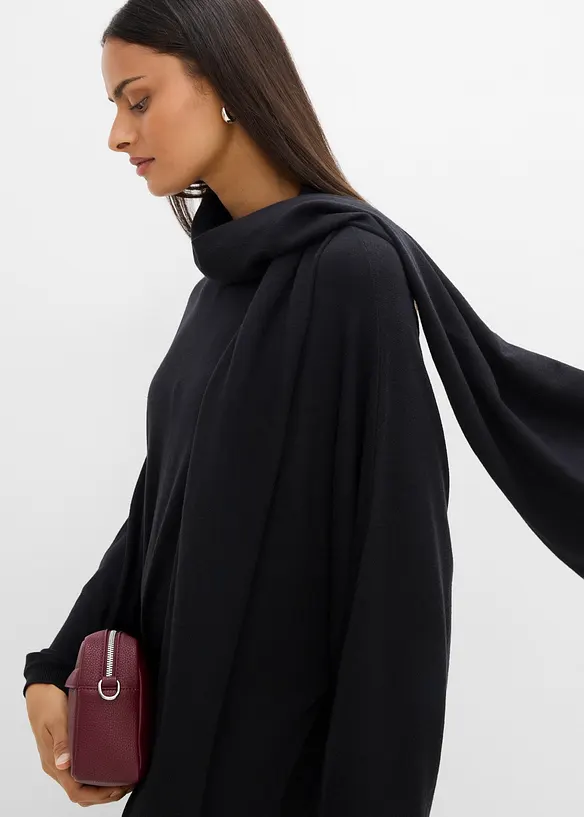 Abito in maglia di misto viscosa  con dettaglio a sciarpa, bonprix