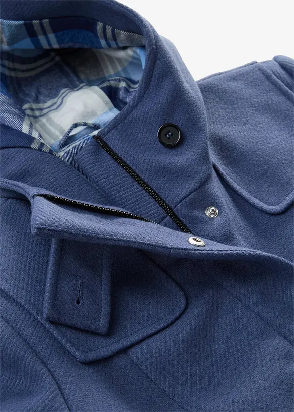 Cappotto lungo in simil lana con fodera in flanella, bonprix