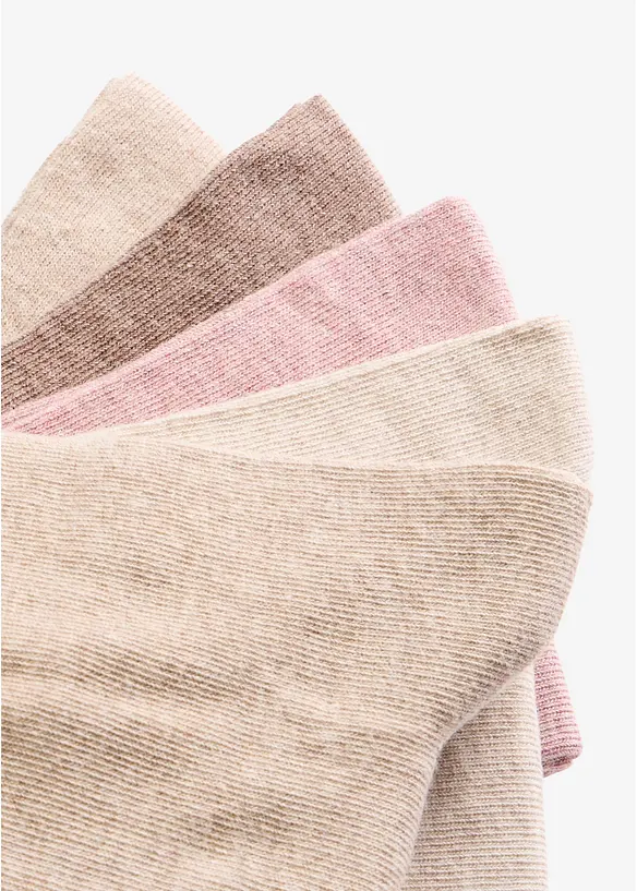 Calzini con bordo che non segna e cotone biologico (pacco da 5 paia), bonprix