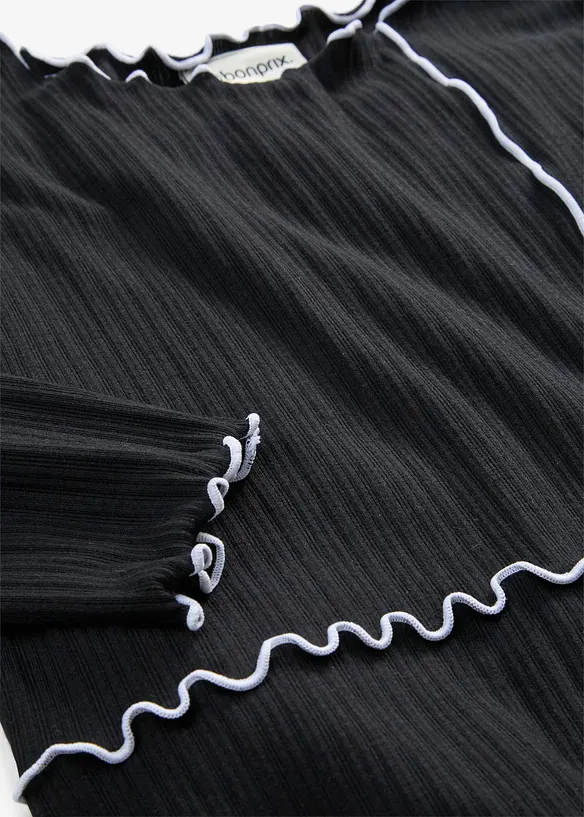 Maglia a maniche lunghe con cuciture decorative, bonprix