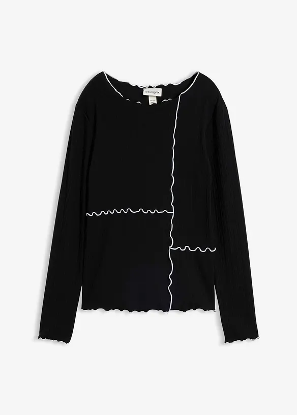 Maglia a maniche lunghe con cuciture decorative, bonprix