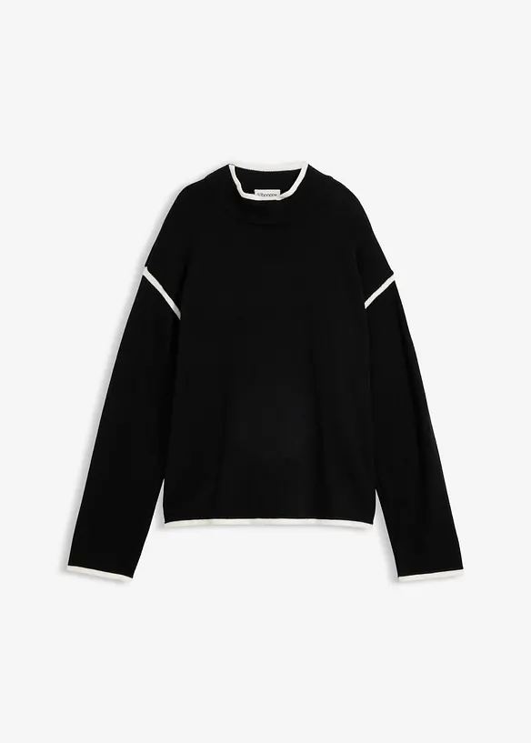 Maglione a collo alto in misto cotone, bonprix