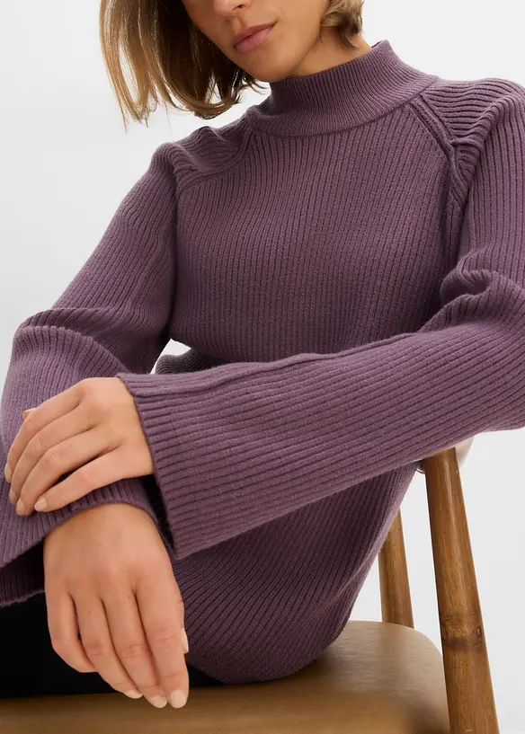 Maglione a collo alto in misto viscosa, bonprix