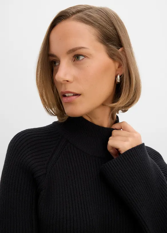Maglione a collo alto in misto viscosa, bonprix