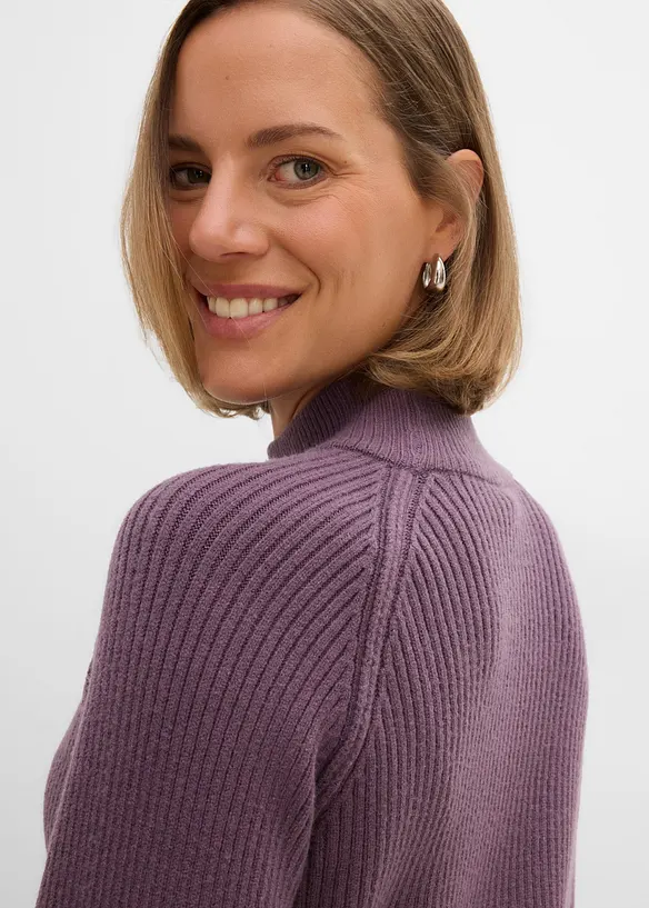 Maglione a collo alto in misto viscosa, bonprix