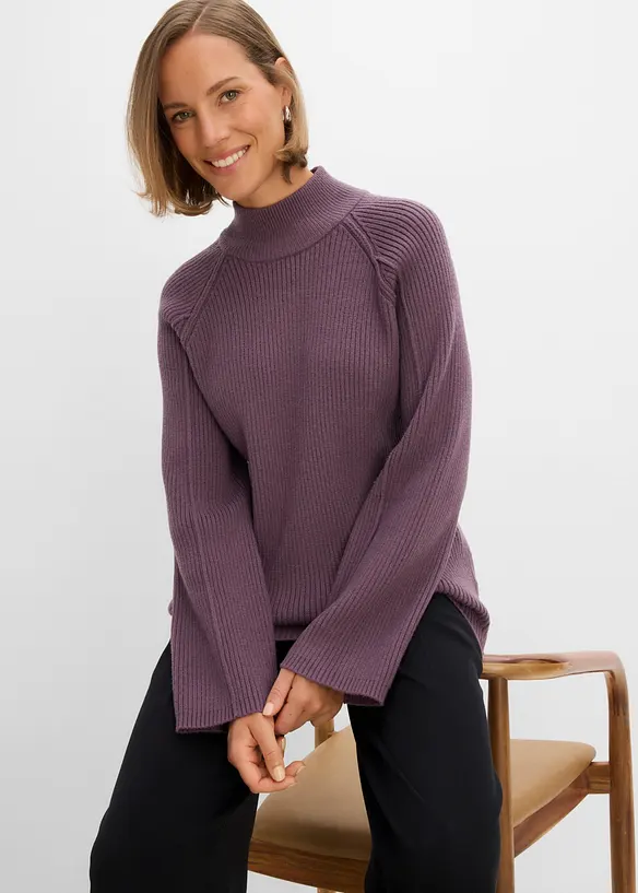 Maglione a collo alto in misto viscosa, bonprix