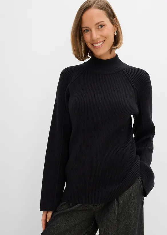 Maglione a collo alto in misto viscosa, bonprix