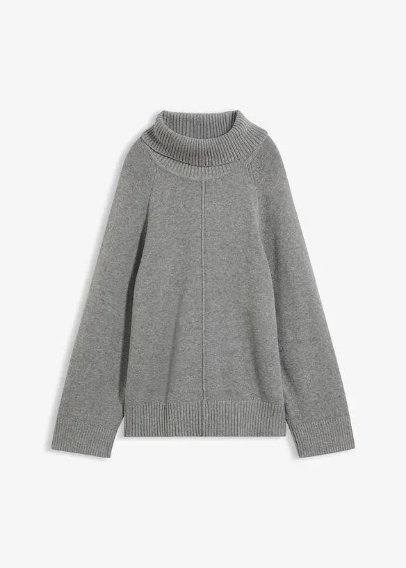 Maglione a collo alto con cucitura decorativa, bonprix
