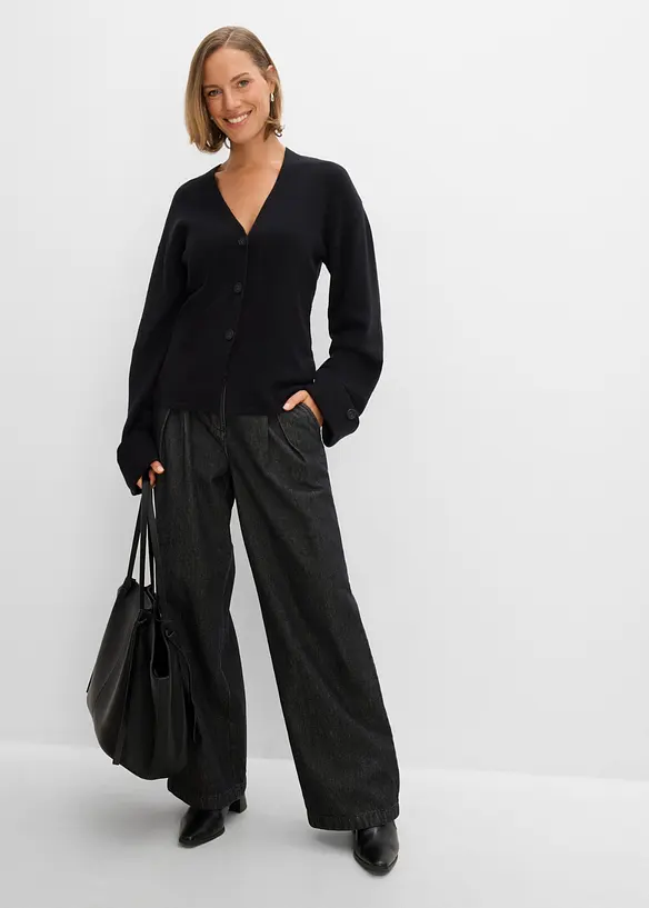 Cardigan sfiancato in misto viscosa, bonprix