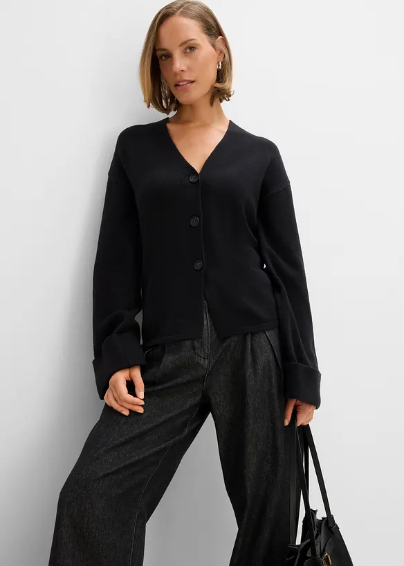 Cardigan sfiancato in misto viscosa, bonprix