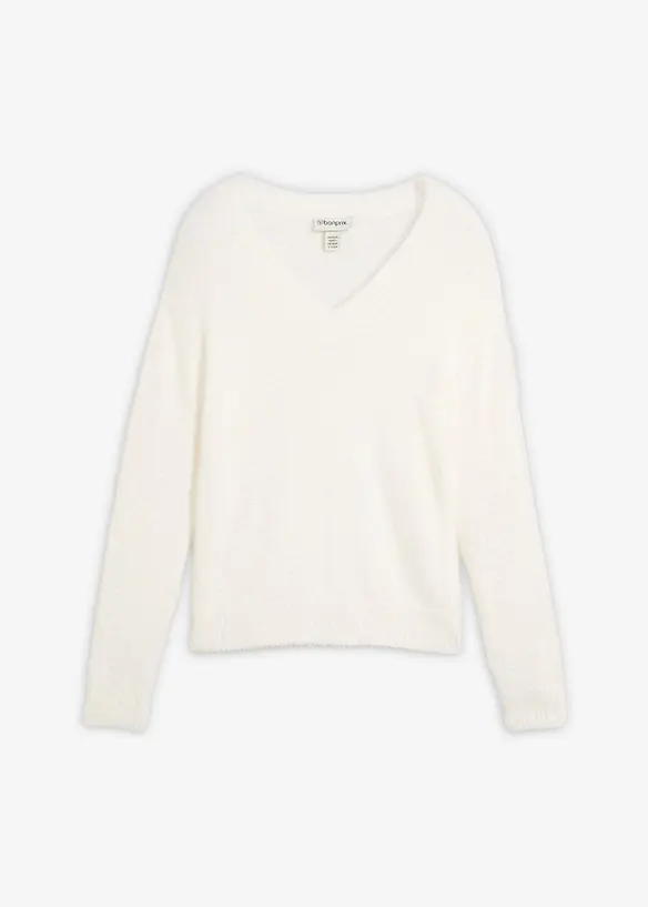Maglione effetto peluche con viscosa, bonprix