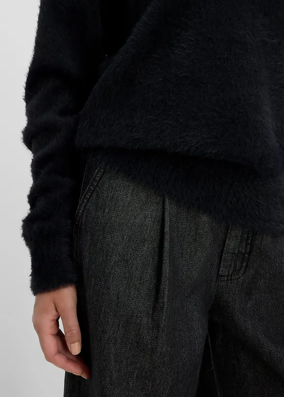 Maglione effetto peluche con viscosa, bonprix
