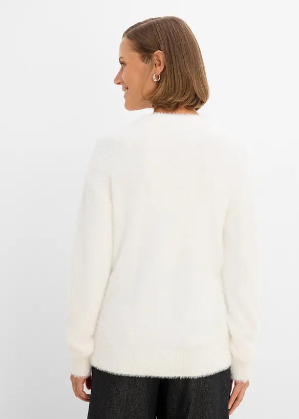Maglione effetto peluche con viscosa, bonprix
