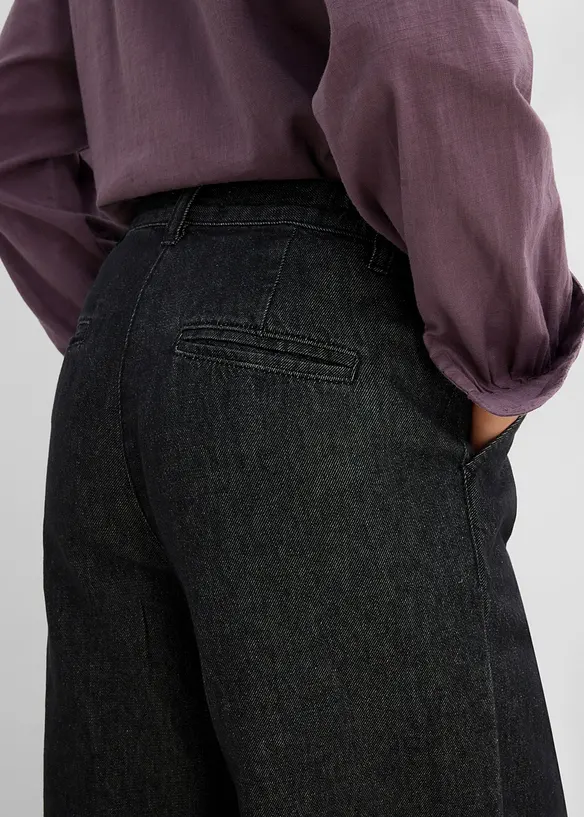 Jeans wide leg con pinces, bonprix