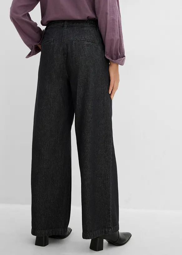Jeans wide leg con pinces, bonprix