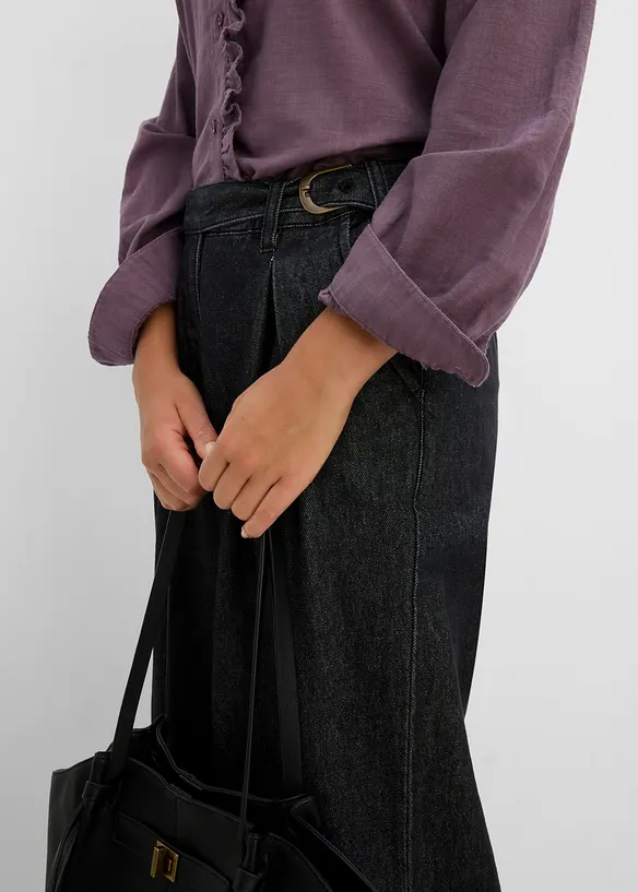 Jeans wide leg con pinces, bonprix
