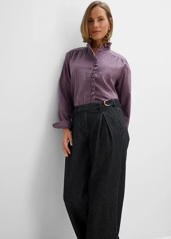 Jeans wide leg con pinces, bonprix