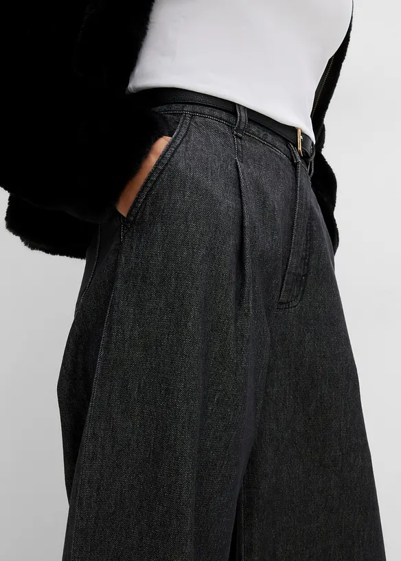 Jeans wide leg cropped, bonprix