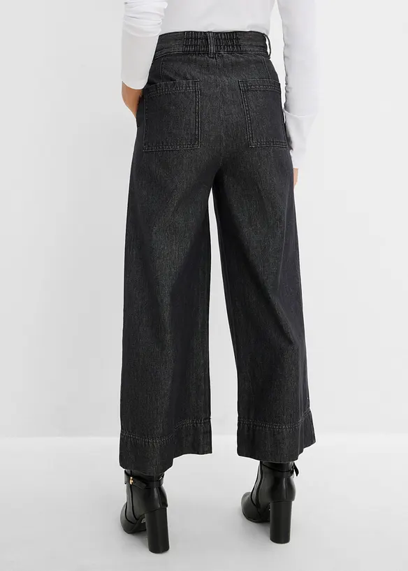 Jeans wide leg cropped, bonprix