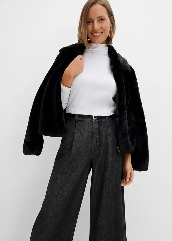 Jeans wide leg cropped, bonprix