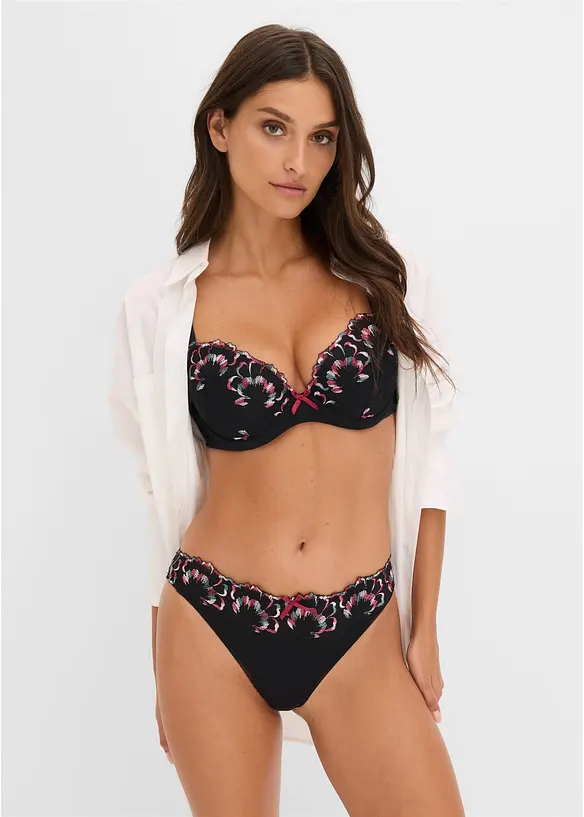 Reggiseno con coppe preformate e ricami delicati, bonprix