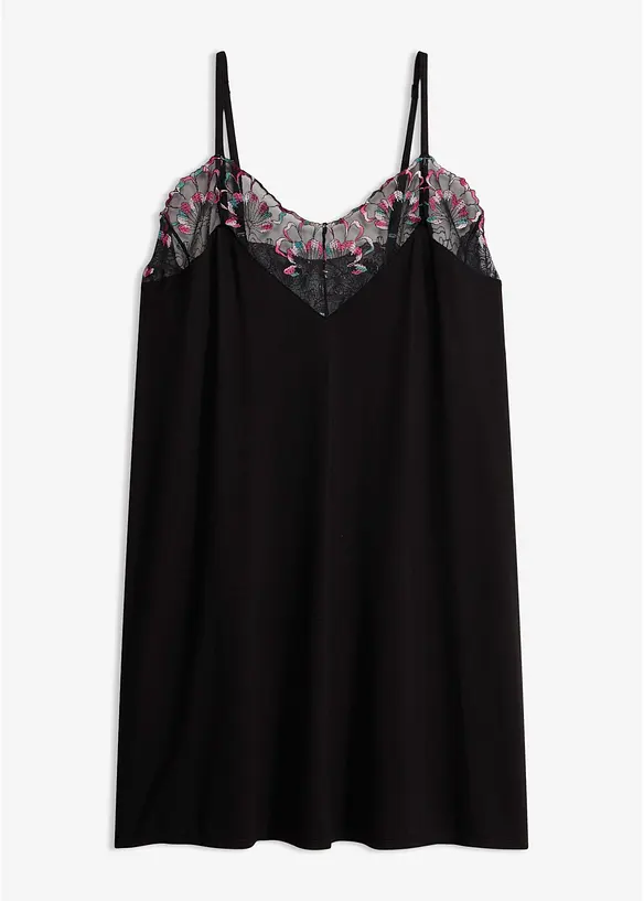 Sottoveste in morbida viscosa con ricamo delicato, bonprix