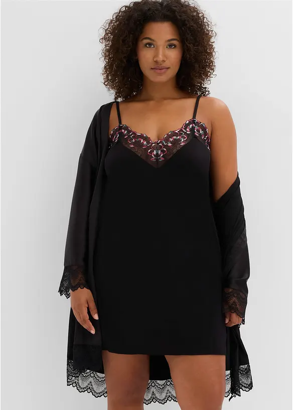 Sottoveste in morbida viscosa con ricamo delicato, bonprix