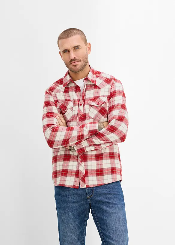 Camicia in flanella di puro cotone, bonprix
